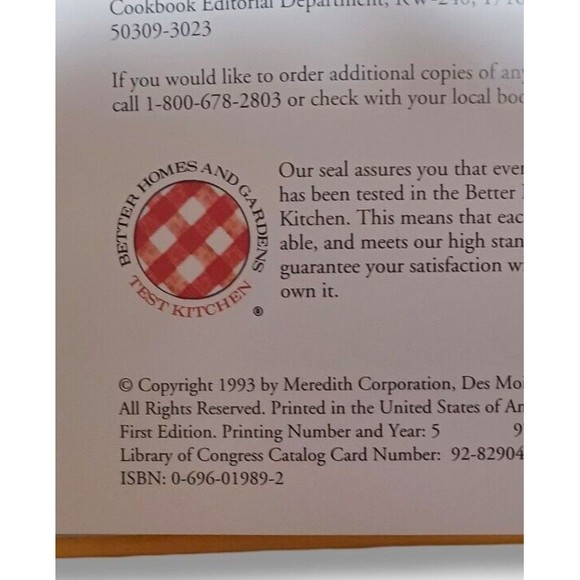 1993 Vegetarian Recipes Better Homes And Gardens Cooking For Today Hardcover VTG - Picture 3 of 10